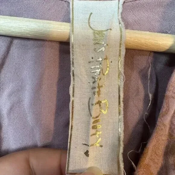 Jen's Pirate Booty Bell Sleeve Deep V Wrap Style Patterned Top Pink Size S EUC - Picture 5 of 9